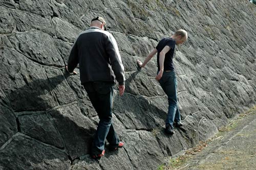 Charlie and Caleb on Slanting Wall