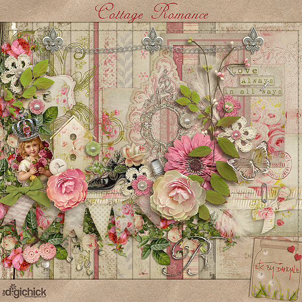 Cottage Romance Kit  |  Etc. by Danyale  |  Available at Digital Scrapper.com
