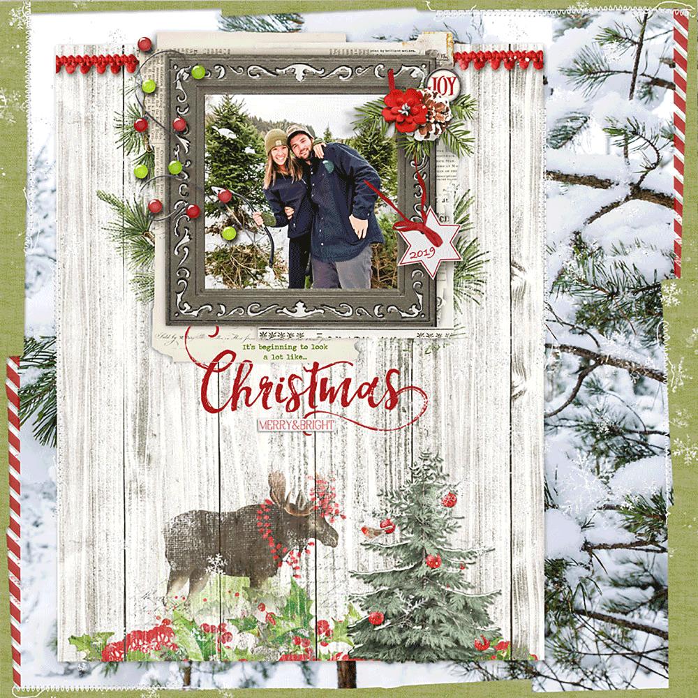 Page & Photo: Deborah Wagner Tutorial:  Animated Layouts by Jen White Supplies: Katie Pertiet – Christmas Lodge Bundle, Christmas Memories, Elfin Magic, Farmhouse Christmas, Light Strings 01, Painted Holly Edges 01, Winterized Clusters Brushes and Stamps 01, Painted Foliage Layers 01, Art Option Mini Mix 09, Rustique Noel, Holiday Foliage Layered Edgers 02, Christmas Woodlands, Layered Holiday Scatterings 01, Assorted Messy Stitches 03, Taped Overlays 05, Country Christmas, Christmas Woodlands, Layer Works 1187 (word art) Font: Bradley Hand