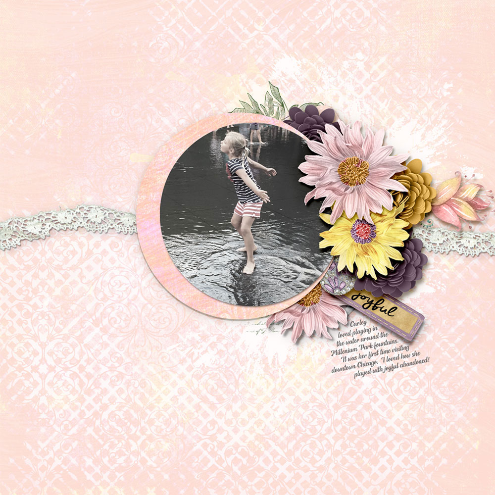 Page & Photos: Ravelle Scherer Tutorial: Offset Frame by Julie Singco  Kit: Boho Soul by Designs by Laura Burger Font: Allora