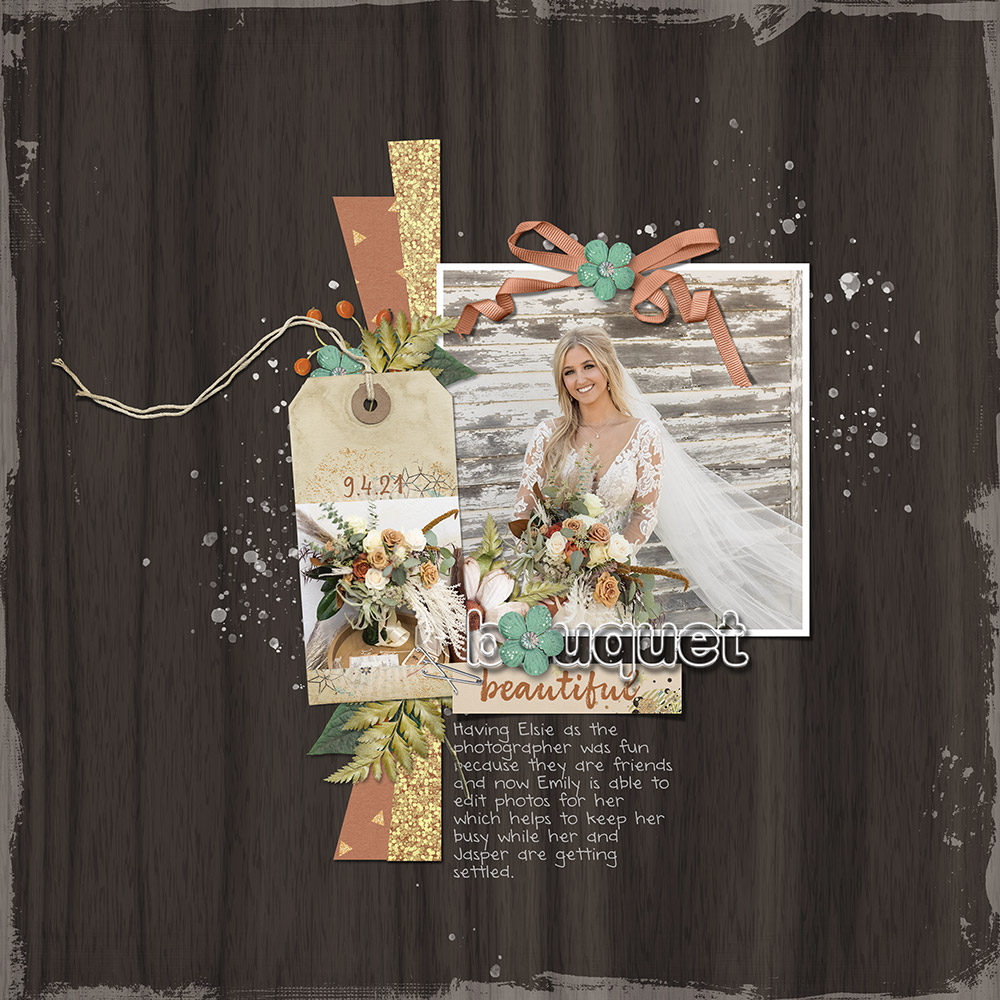 Page: Kellie Linn Photos: Elsie Fortune Tutorial: Photo Tag with the Rectangular Marquee Tool by Carla Shute Kit(s): Boho Christmas by studio Flergs, Honor by Danyale Lewis, Paper strip templates: Digital Scrapper Font(s): Arial Rounded, Brushberry script