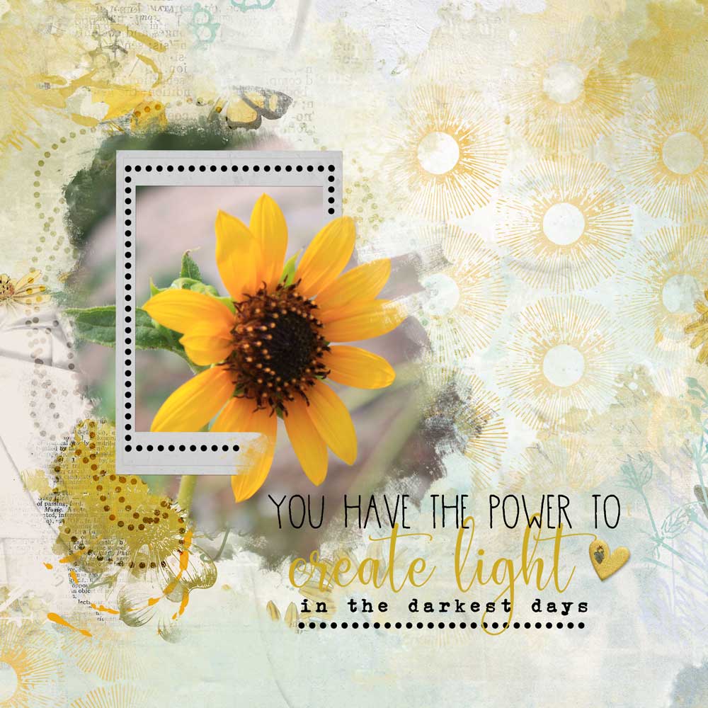 Page & Photo: Carla Shute Tutorial: 3 Ways to Use a Dotted Brush by Carla Shute Kits: Jennifer Ziegler Out of Bounds Frame Volume 2 ScrapSimple Template, Choose to Shine by Jen Maddocks Designs and Lori Fortini Digital Designs