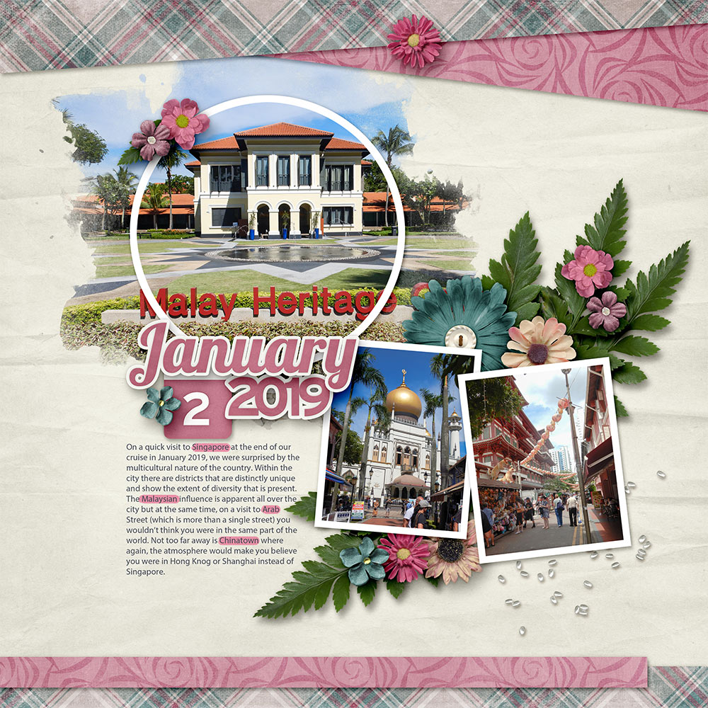 Page & Photos: Michelle BelisleTutorial: Highlight Type with the Brush Tool by Carla Shute Kits: All About 2018 January, All About 2018 December - Aimee Harrison Designs Font: Myriad Pro 