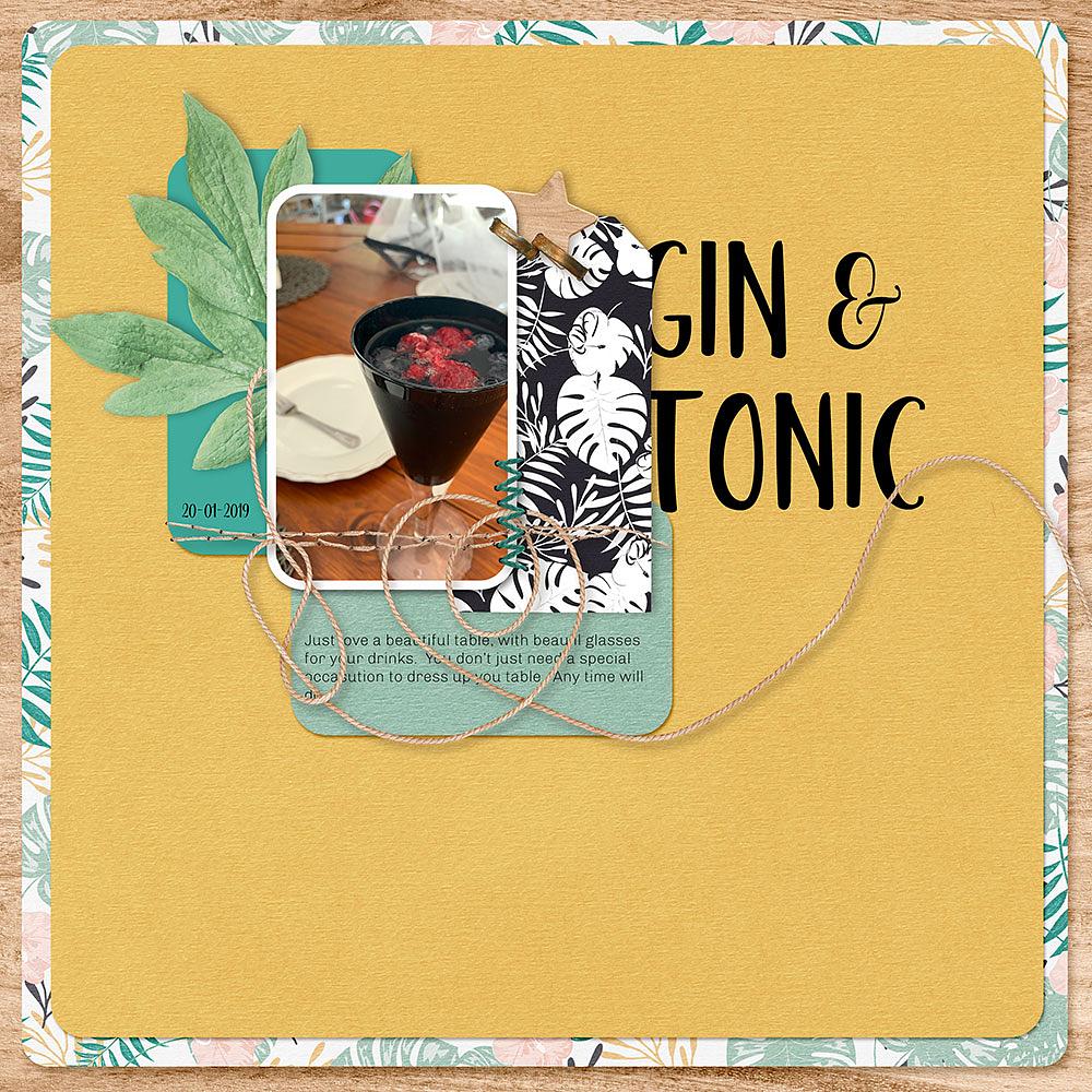 Page & Photos: Gin & Tonic by Adelle FourieTutorial: Rounded-Corner Clipping Mask by Carla Shute Kit: Pura Vida by Anita Designs Fonts: Rosthila Sans, Chivo 