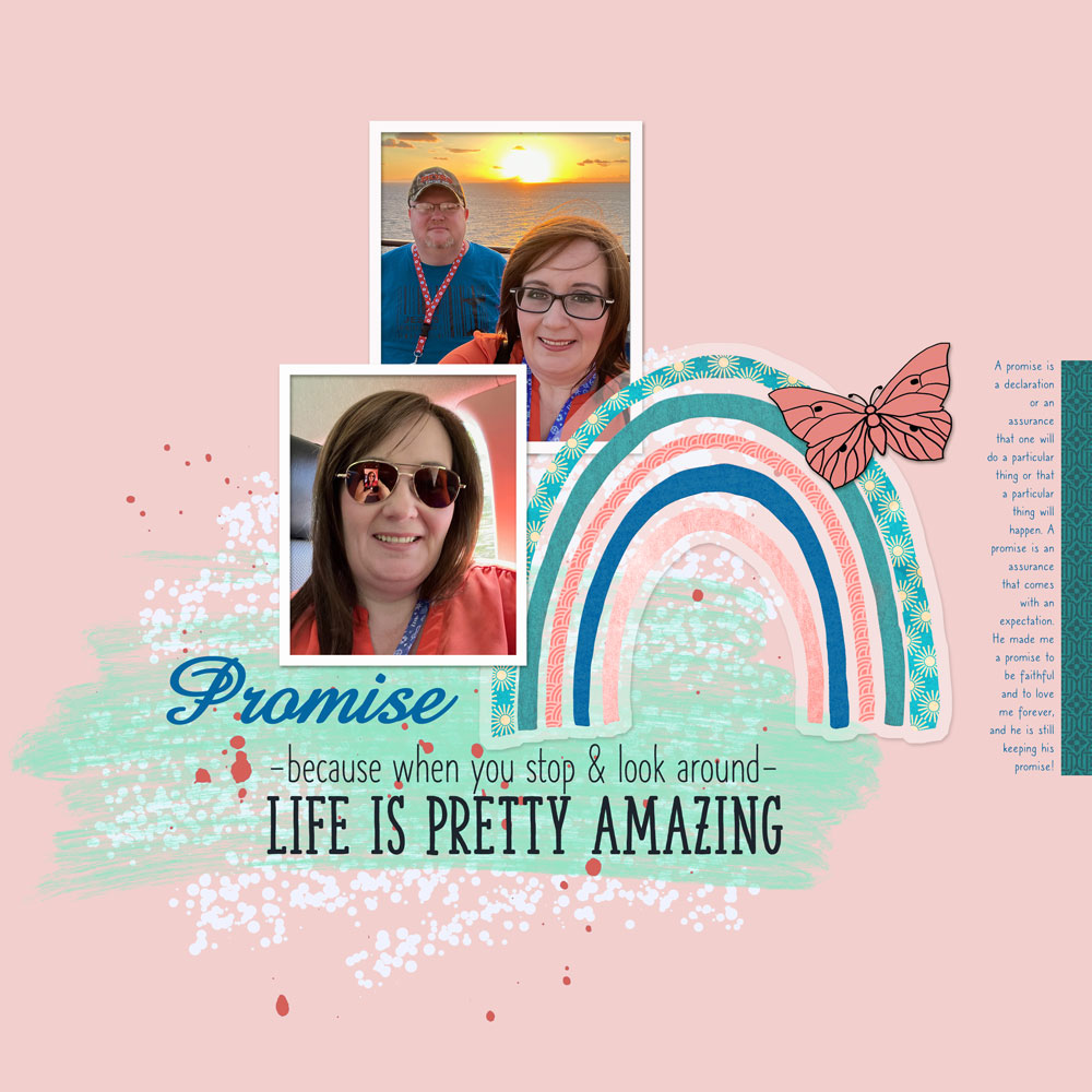 Page & Photos: Promise by Gina HarperTutorial: Vellum Sticker by Gina Harper Kit: In This Moment by KimB Designs Fonts: Caroni, Amaze 